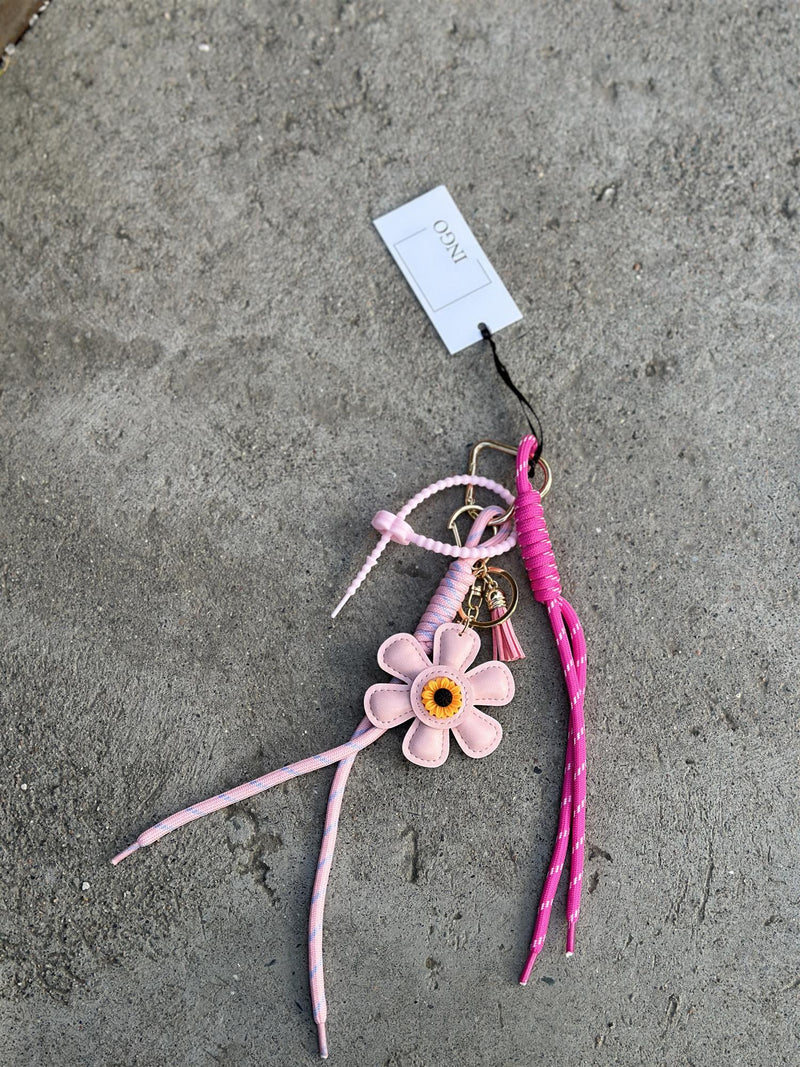 Bag Charm, Pink Flower