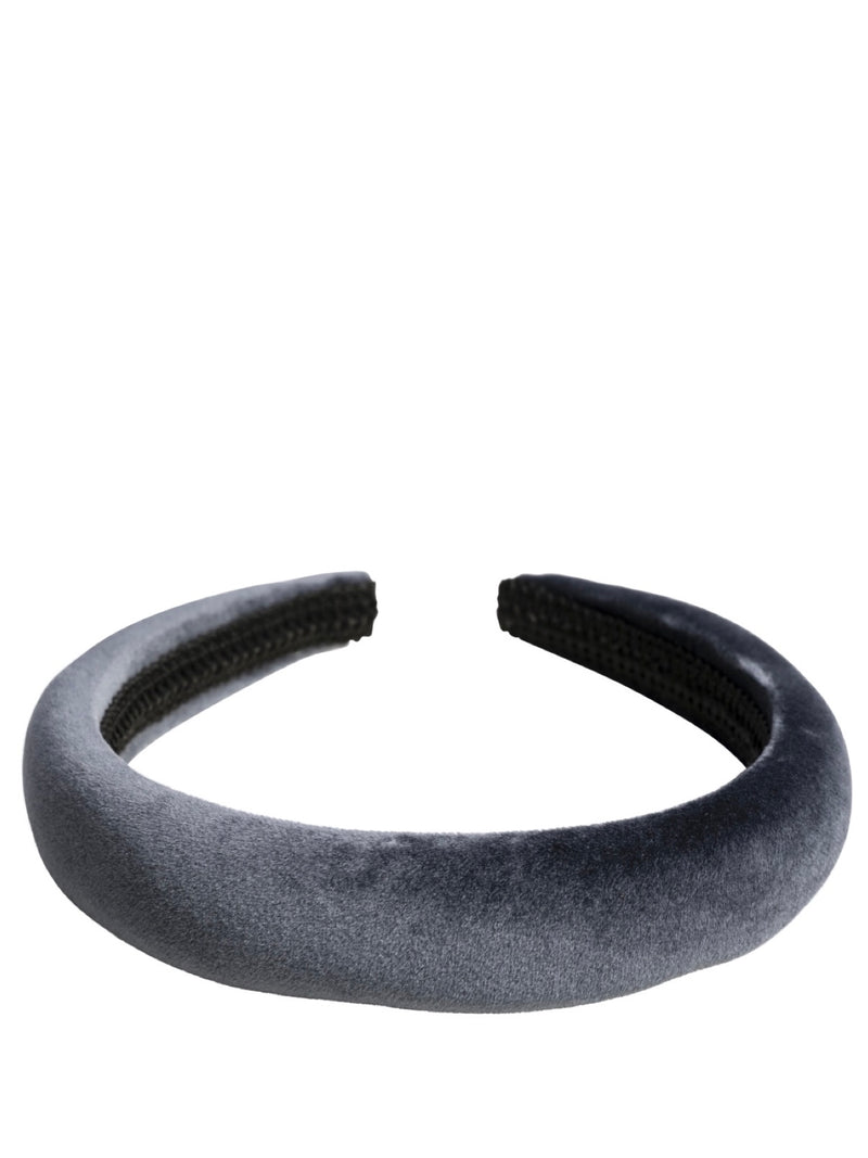 Velvet Hair Band Broad, Steel Blue