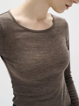 Fang IW T-Shirt  LS, Brown Melange