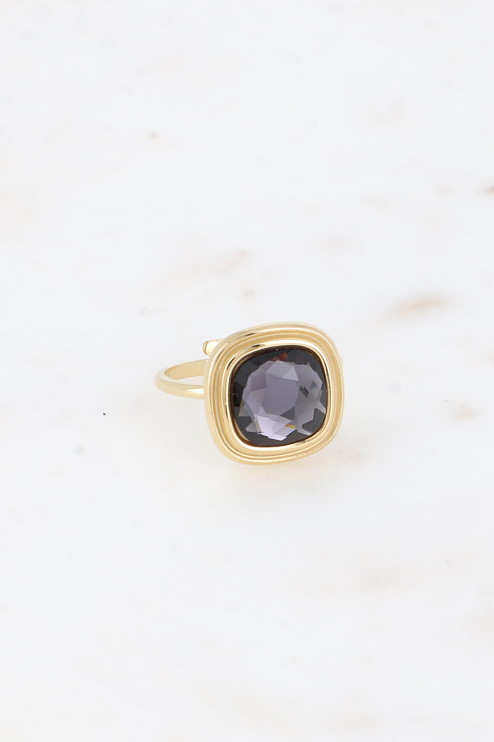 Ring, Crystal, Anthracite
