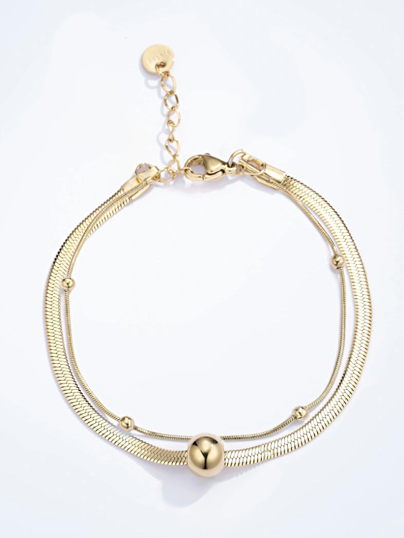 Bracelet, 2 rows, Gold
