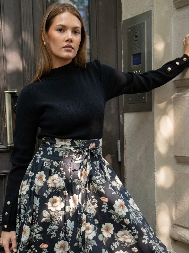 Stina High Neck, Jet Black