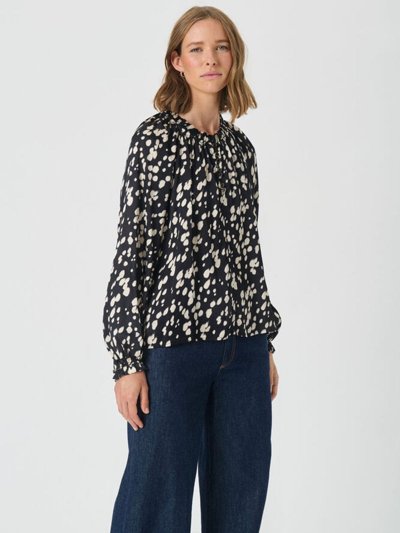 Venessa PW Blouse, Black Dot print