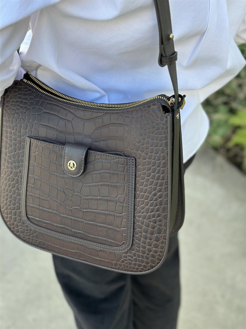 Bridesoft shoulderbag, Crocco Marron
