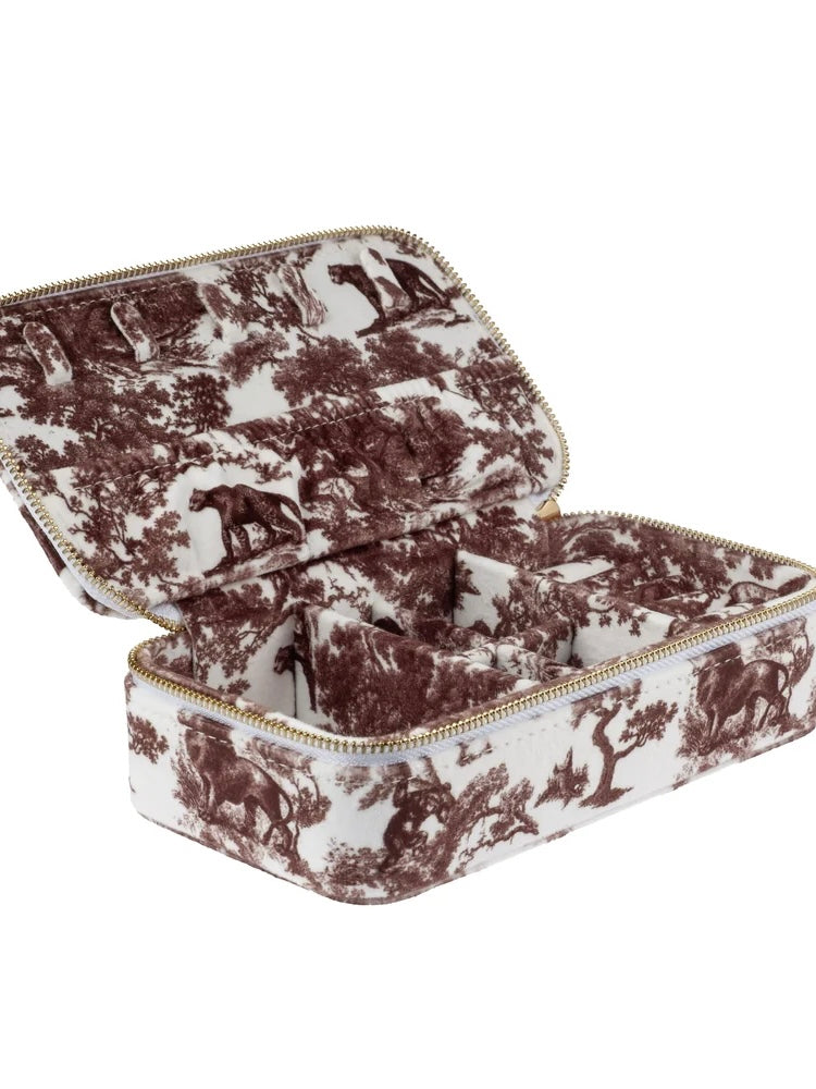 Velvet Jewellery Box, Brown Savannah