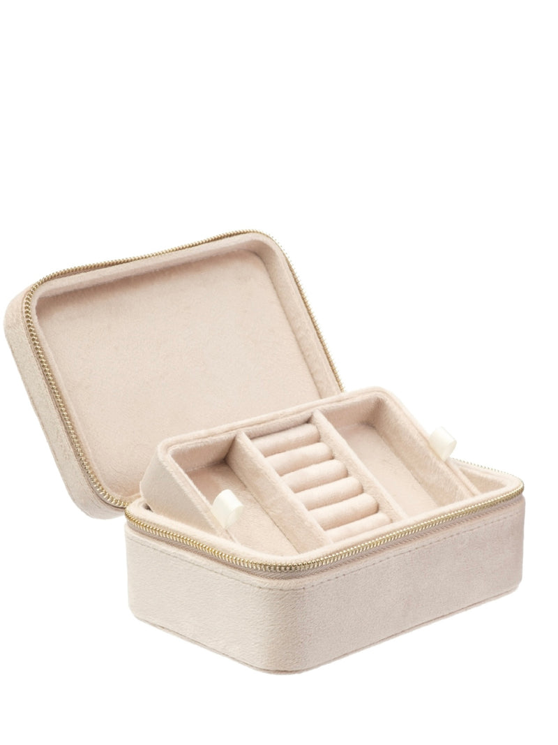Velvet Jewellery Box, Dark Sand