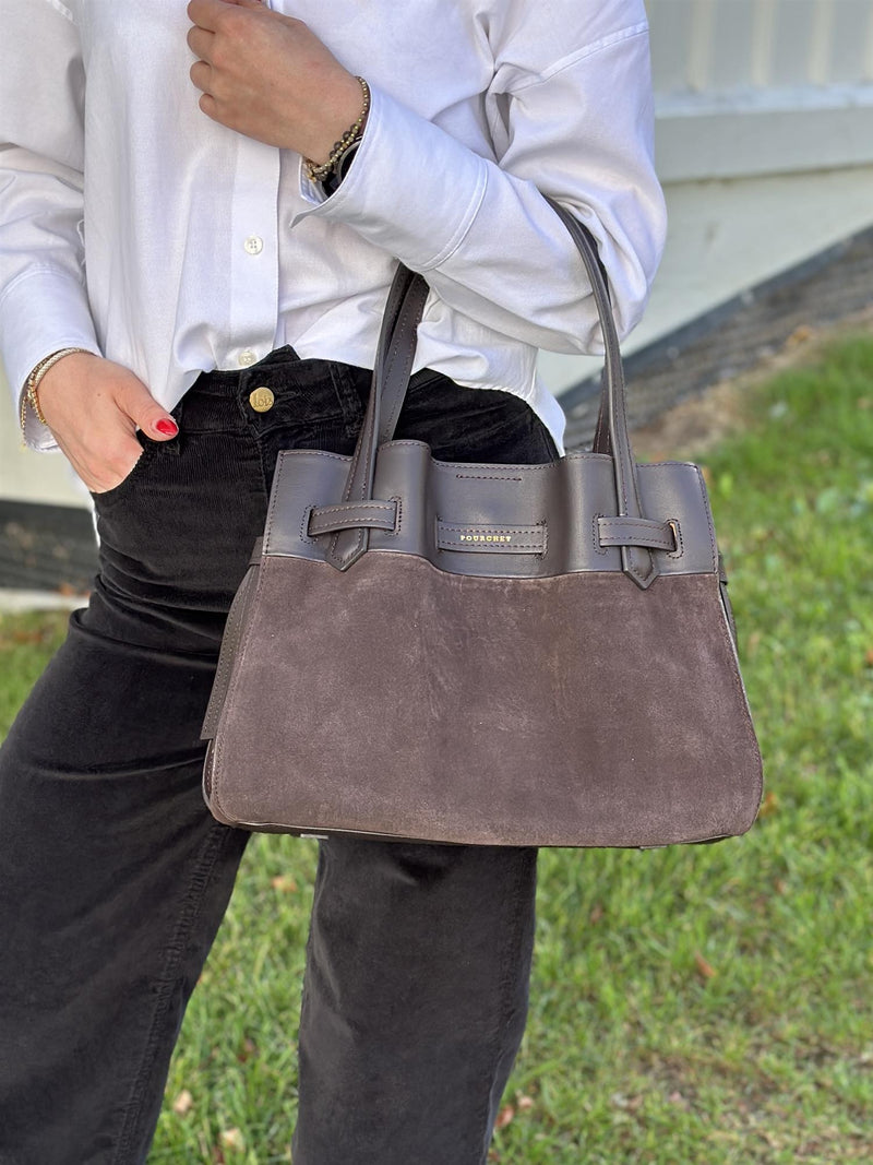 Blossom medium Suede, Dark Brown