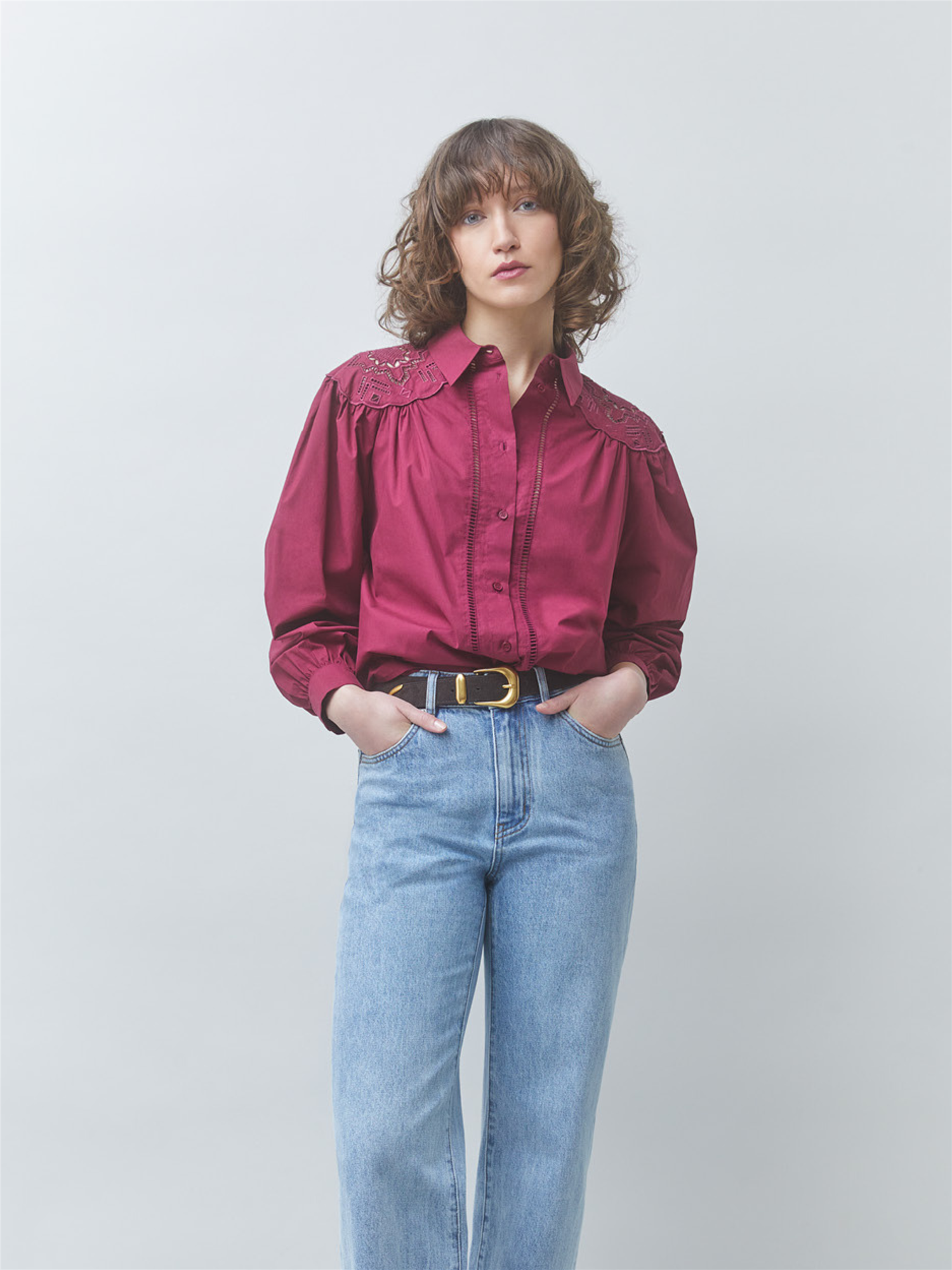 LUCKY Blouse, Burgunder