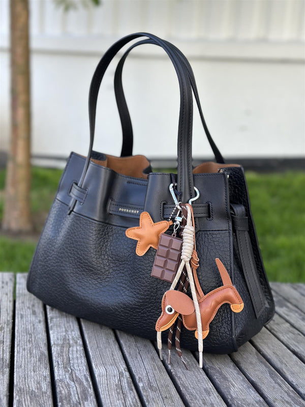Bag Charm, Camel Dachs Chocolate