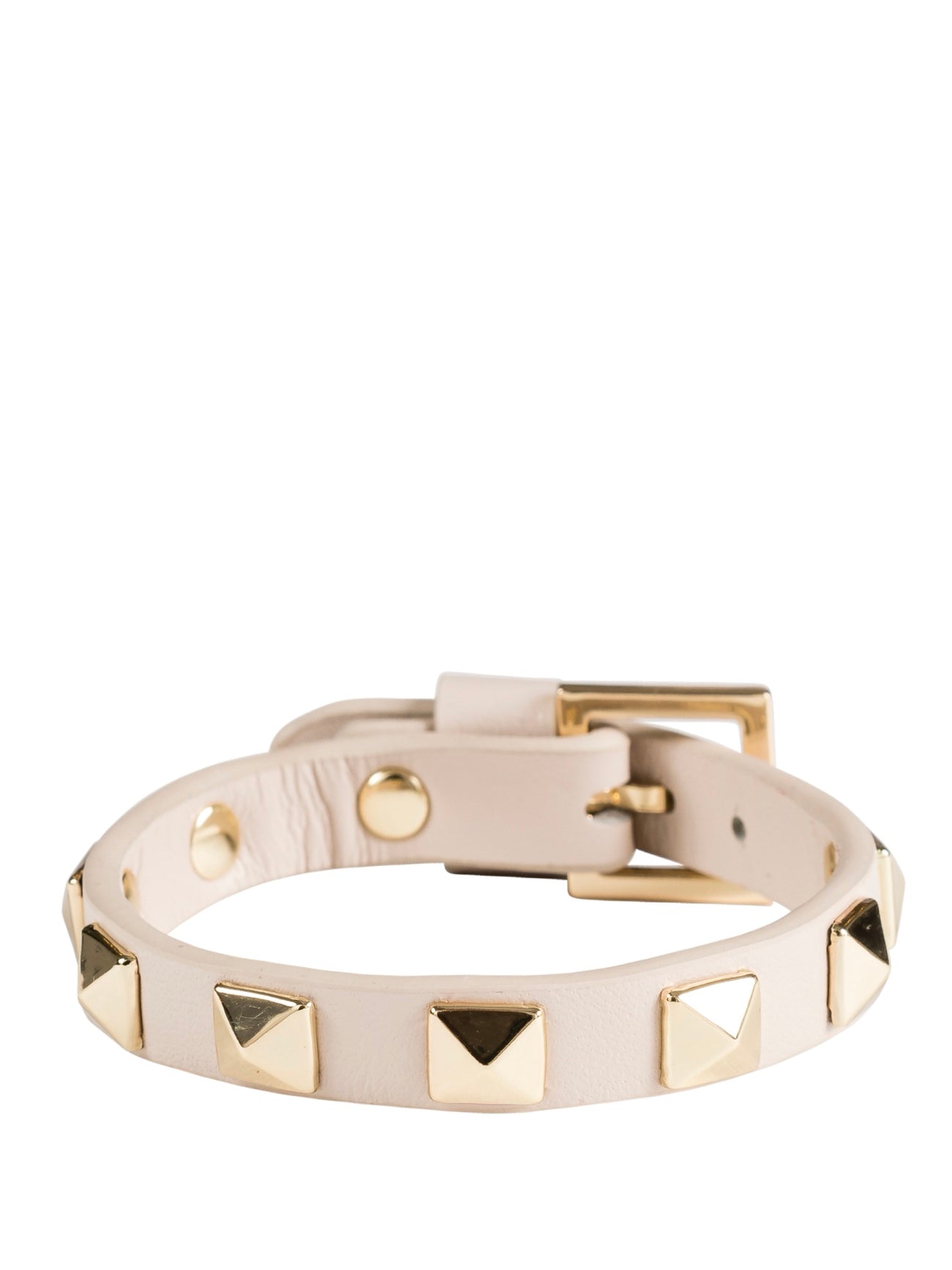Leather Stud Bracelet, Sand