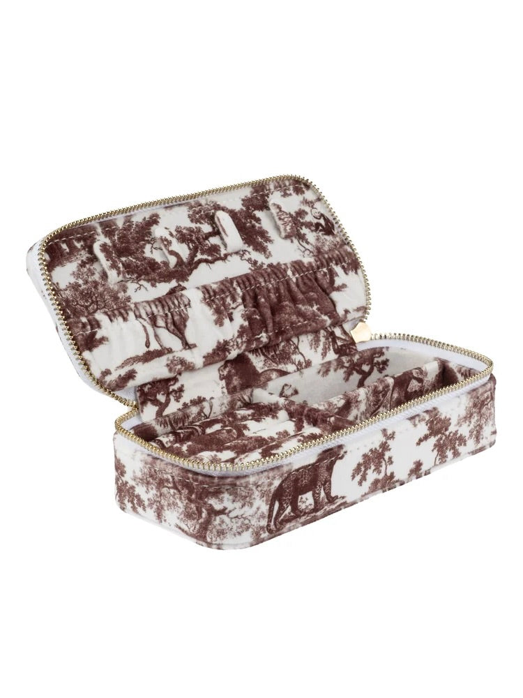 Velvet Jewellery Box Mini, Brown Savannah