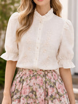 Linen Embroidered Blouse