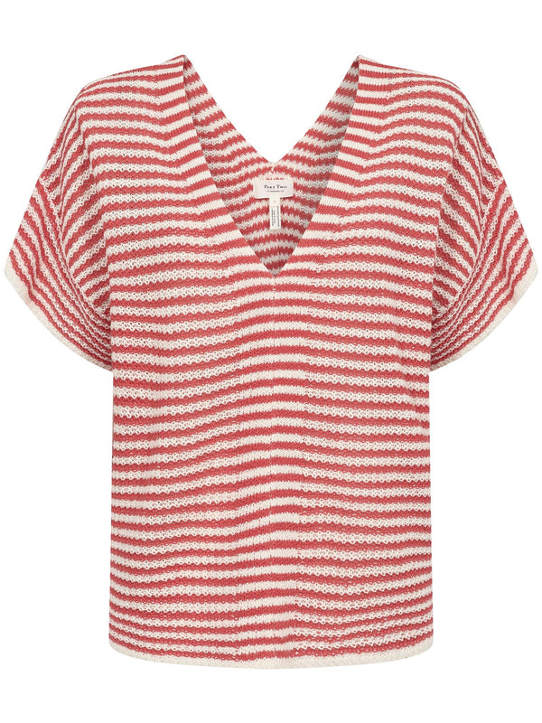 Nailah PW Pullover, Red/White