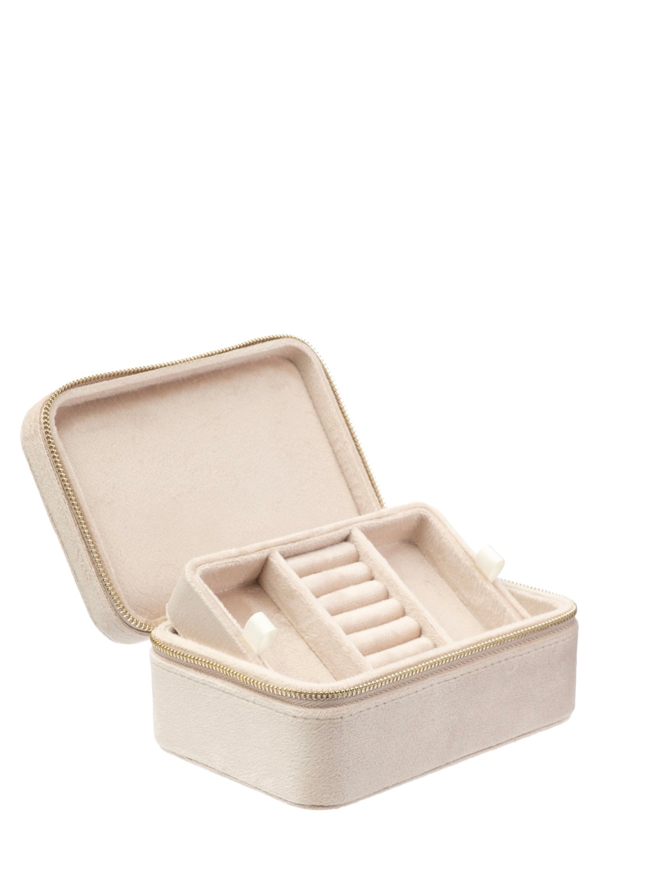 Velvet Jewellery Box, Dark Sand