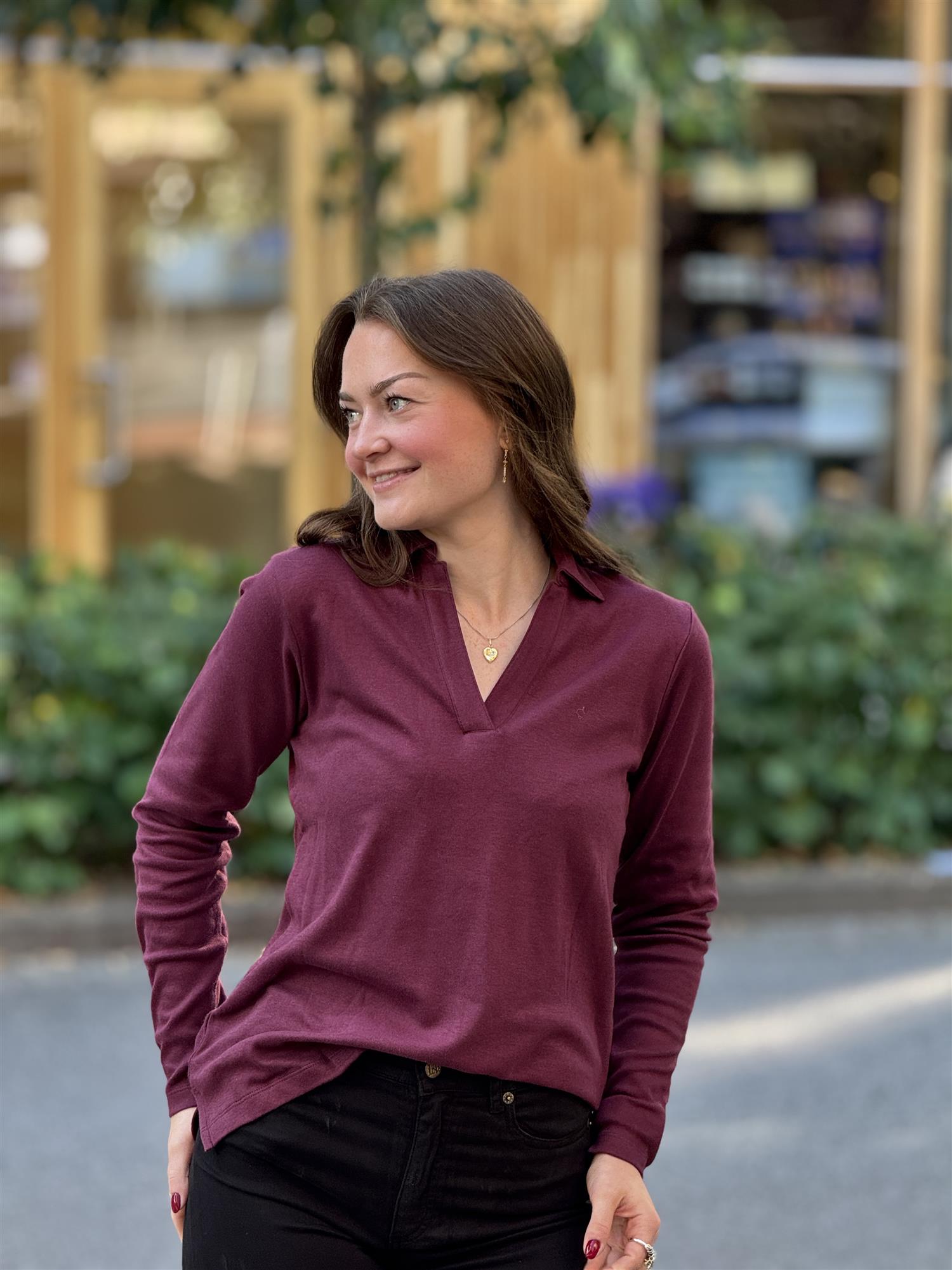 Amaya T-shirt, Burgunder