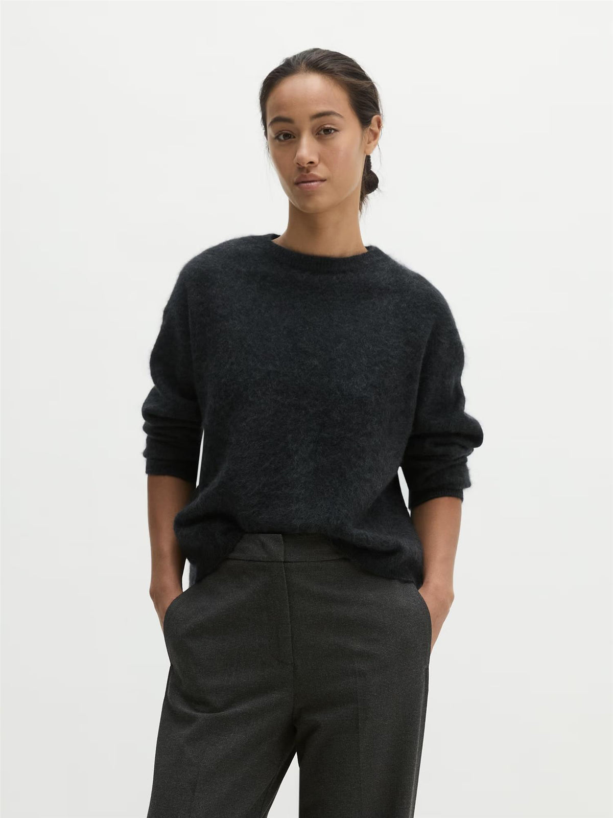Pullover, Round neck, Coal Grey