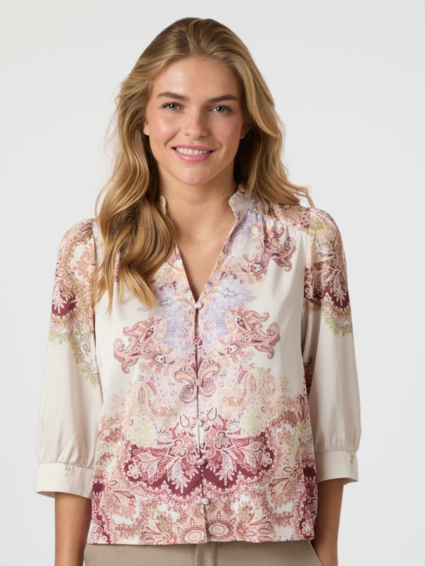 Roselle Artist Paisley Blouse,Ivory