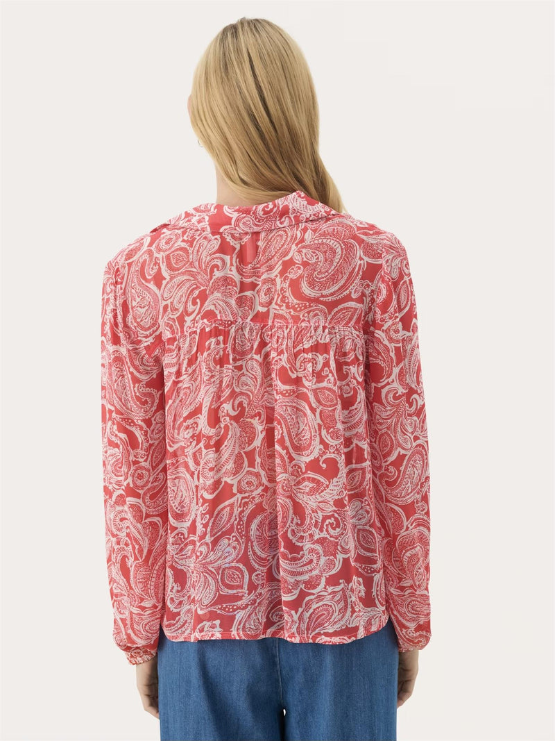 Nicholina PW Blouse, Red Paisley