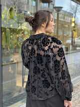 Velvet Blouse, Black