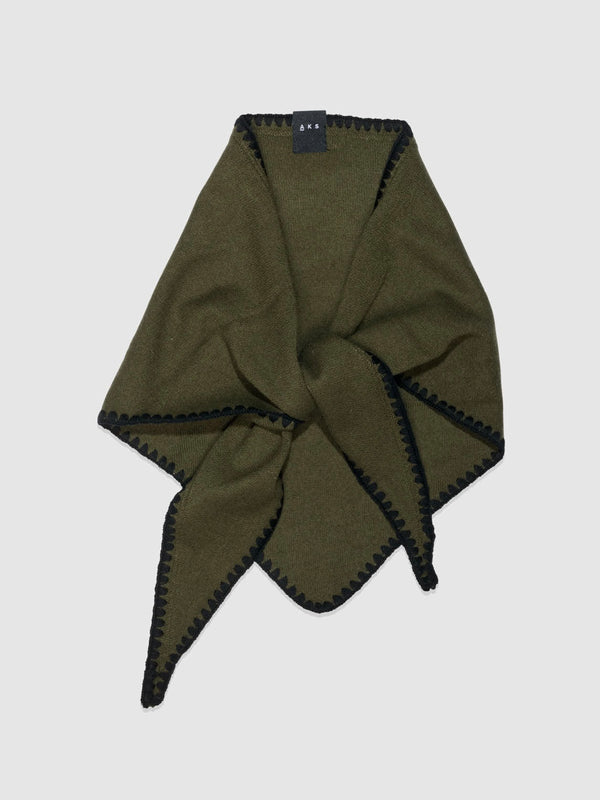 Mina Stitched Merino Scarf, Army