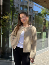 DUNA Cardigan, Beige Melange