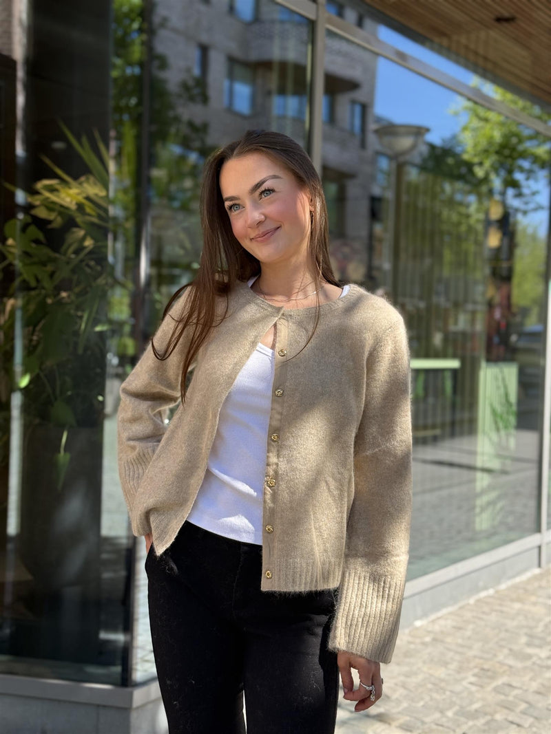 DUNA Cardigan, Beige Melange