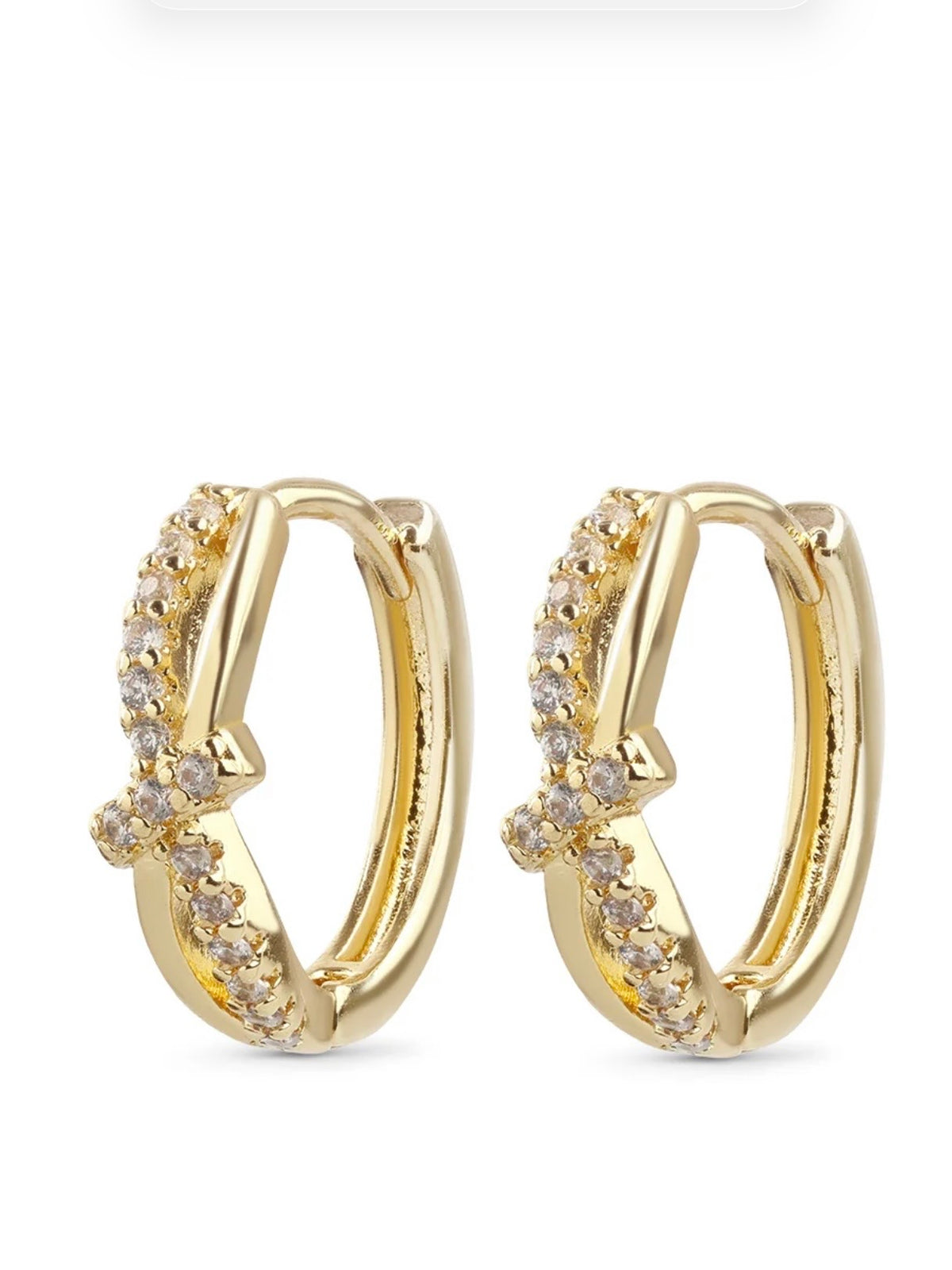 Marigold - Crystal Hoop Earrings - Gold