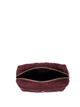Velvet Square Quilted Make-Up Pouch Small, Maroon