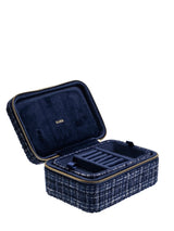 Tweed Jewellery Box, Navy Blue