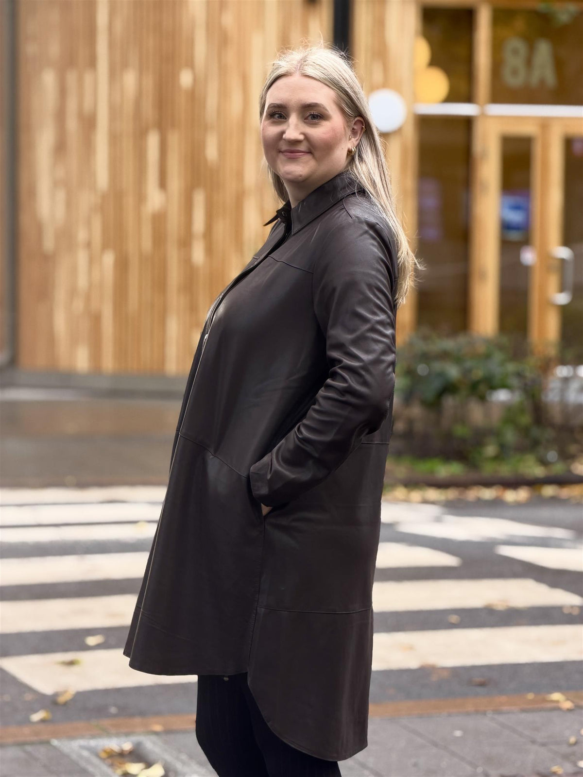 Oversized Shirt Dress, Brown