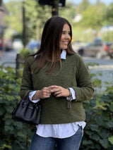 FIONA Sweater, Dark green Melange