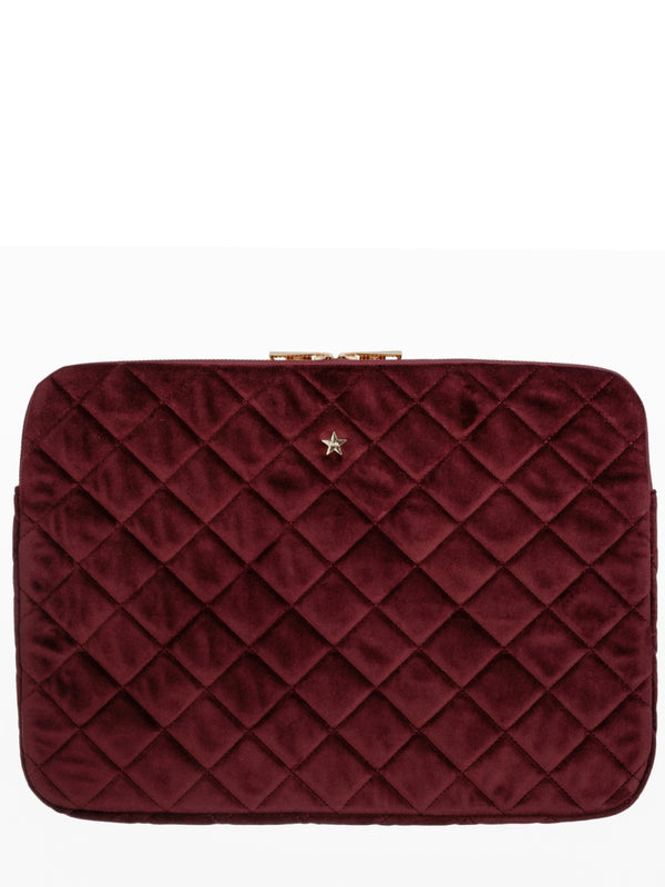 Velvet Quilted Mac Cover, Maroon