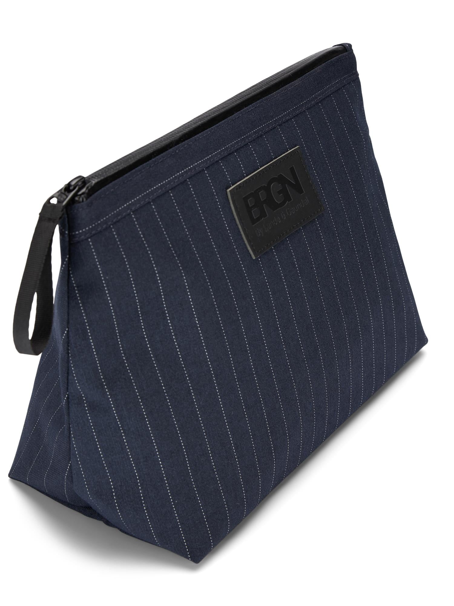 Large Pouch, Navy Pinstripe