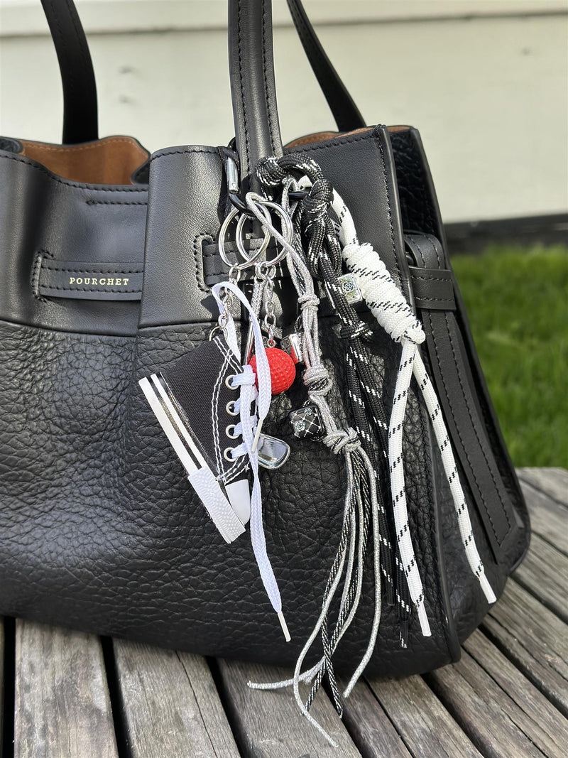Bag Charm, Black Basket Converse