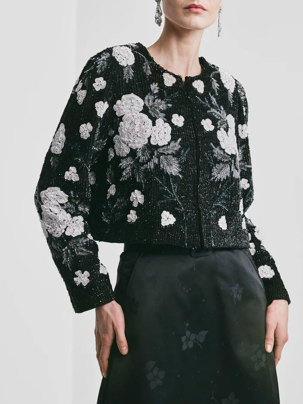 Beaded Cropped Jacket, Glamour