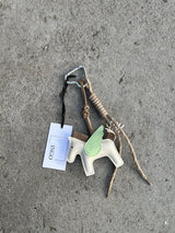 Bag Charm, Beige Fancy Horse