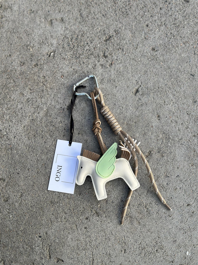 Bag Charm, Beige Fancy Horse