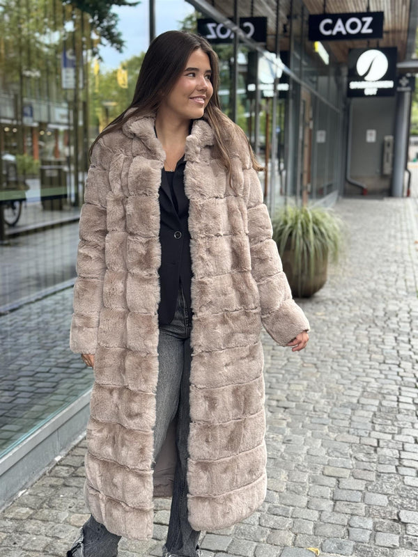 Fake Fur Jacket LONG, Sand