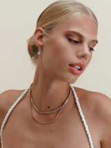 Melina - Crystal Necklace Stainless Steel - Gold