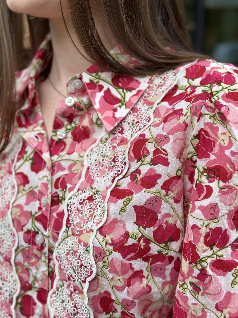 Cotton Slub Shirt, Poppy Field
