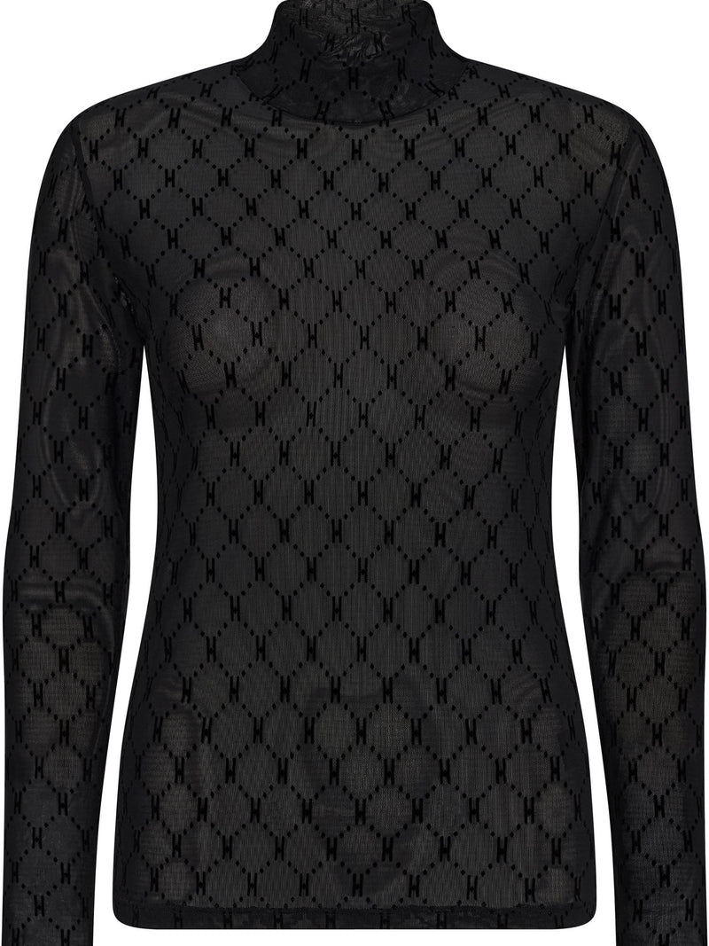 Mesh Turtle Neck, Black