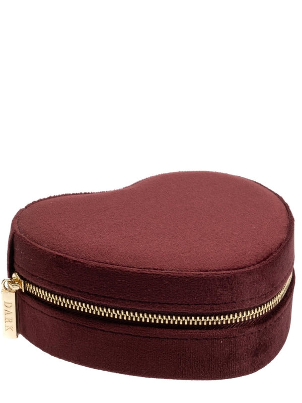 Velvet Heart Jewellery Box, Maroon