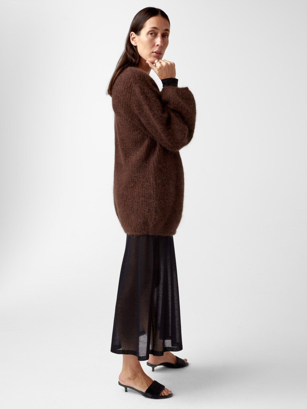 Solange Mohair Cardigan, Brown