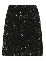 Miva Velvet Sequins Skirt, Black