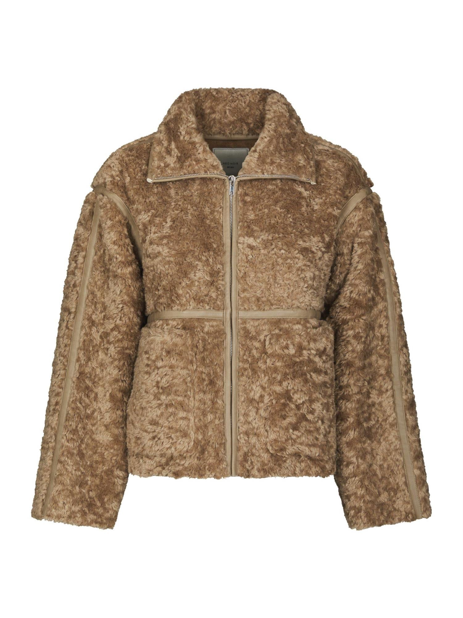 Nida Faux Fur Jacket, Taupe