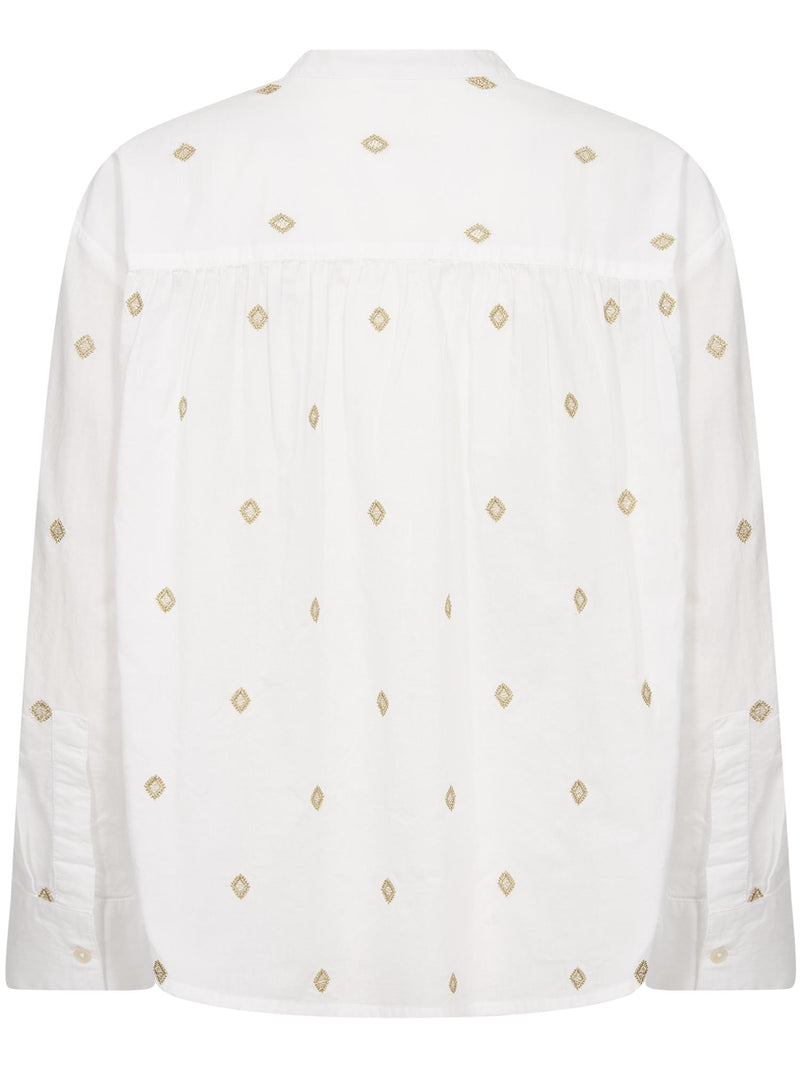 Natale PW Blouse, White/Gold
