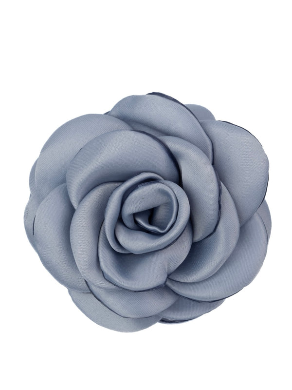Satin Rose Hair Claw, Light Blue