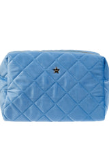 Velvet Square Make-Up Pouch L, Ibiza Blue