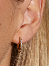 Earring, Medium Hoops, White