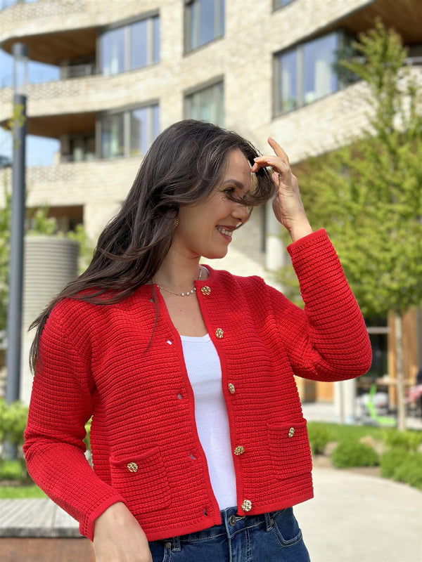 Chalina - Knitjacket, Red